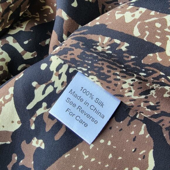 Parker 100% Silk Multicolor Long Sleeve Dress - Picture 4 of 4